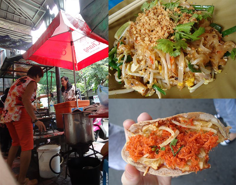 Khosan Road a rua sagrada para os mochileiros na Tailândia comida pad thai