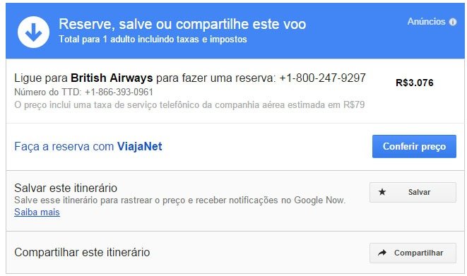 Encontre passagens baratas com Google Flight compartilhe itinerario