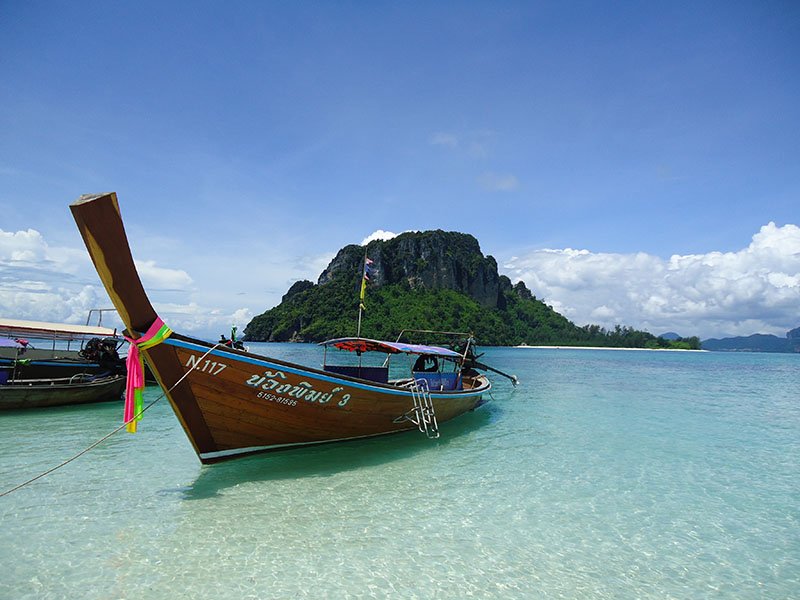 Tour 4 Islands em Krabi na Tailândia tup island barco