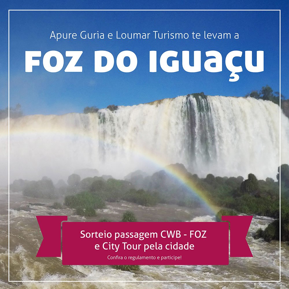 Sorteio Foz do Iguaçu Apure Guria Loumar Turismo passagem aerea
