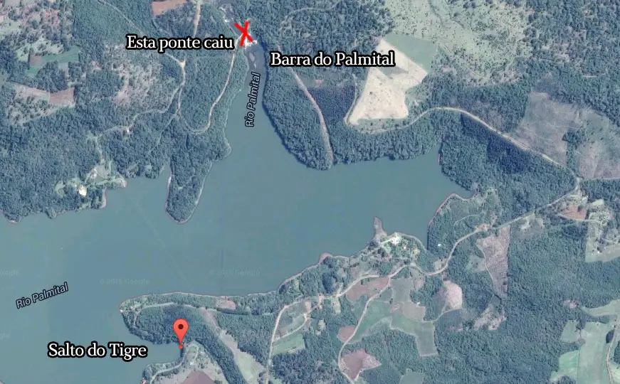 mapa salto do tigre barra do palmital cruz machado