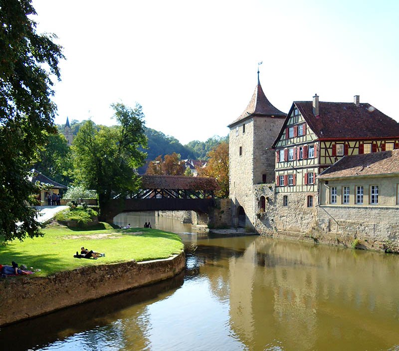 cidade antiga sul da alemanha schwabisch hall