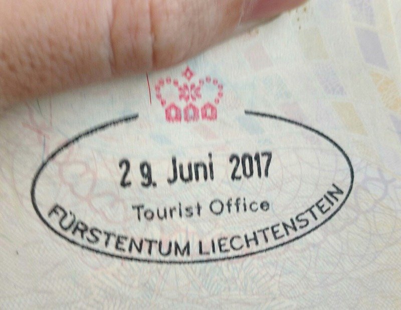 carimbo de liechtenstein passaporte