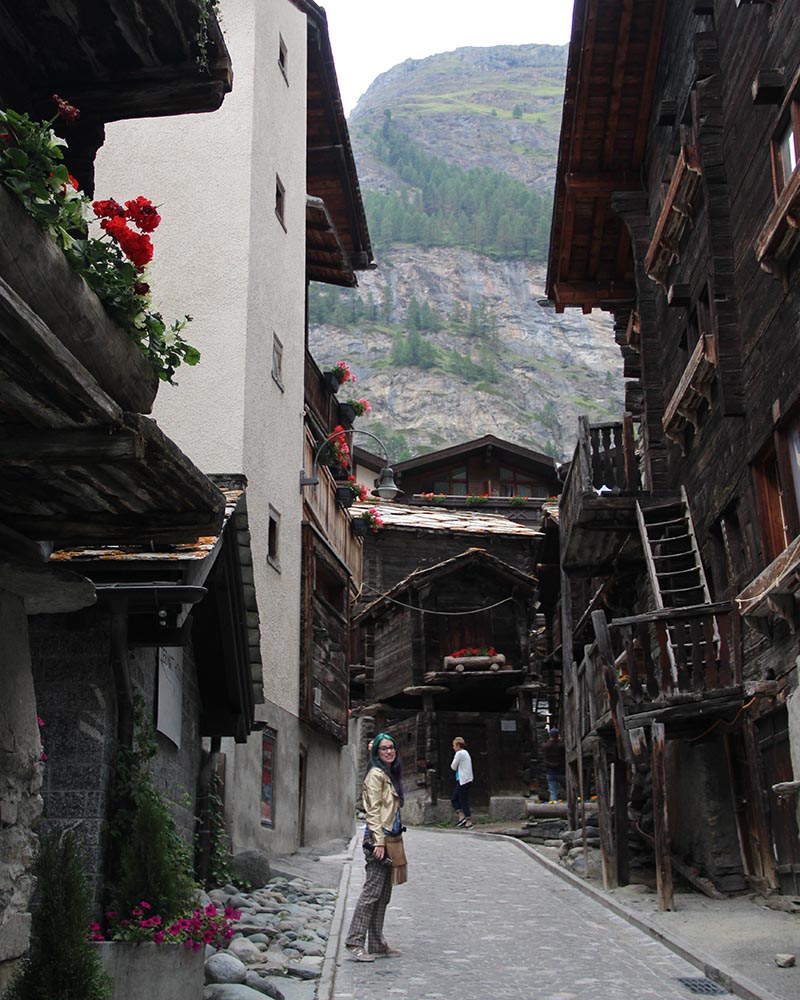 centro historico zermatt casa de madeira