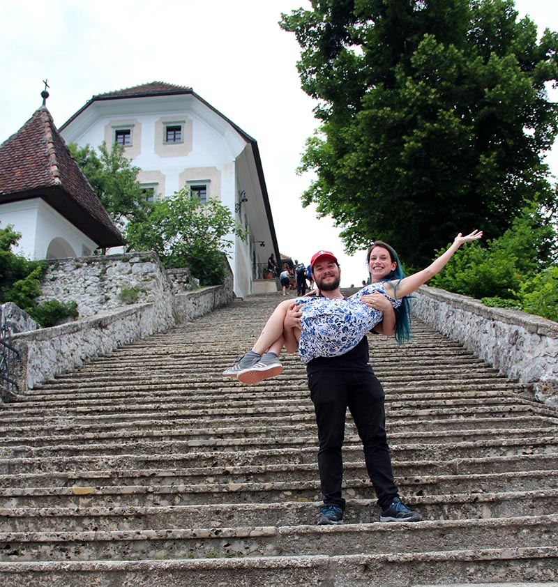 escadarias ilha lago bled eslovenia