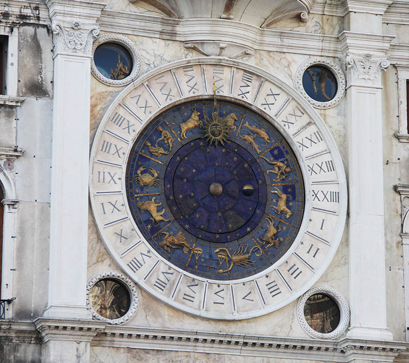 signos do zodiaco torre do relogio em veneza