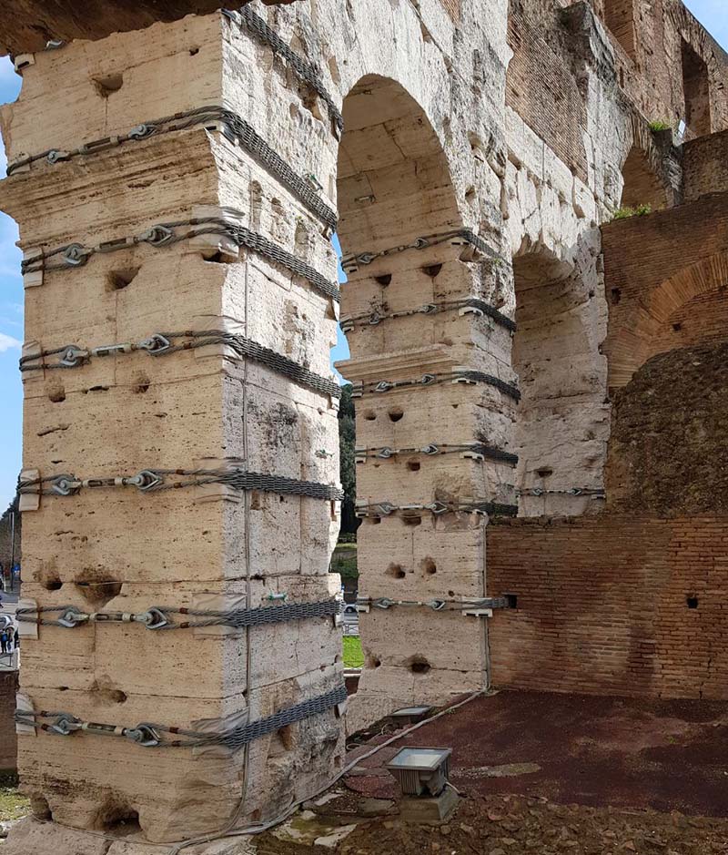 sustentacao das colunas de roma fita seguranca
