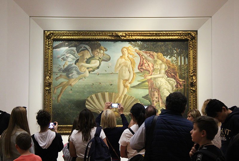 Nascimento da Vênus de Botticelli no museu