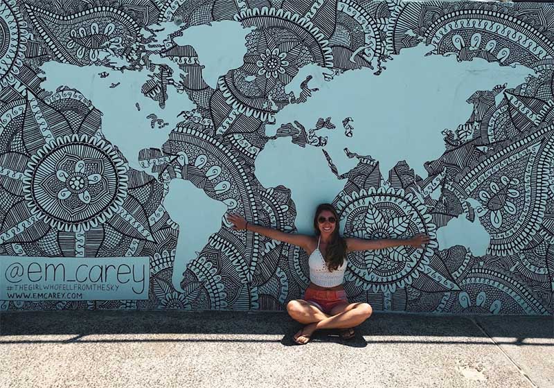 muro grafite mapa mundi australia