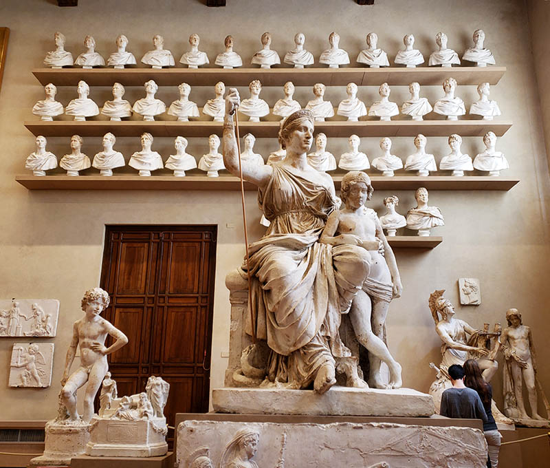 esculturas de gesso galleria della accademia em florença