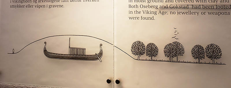 desenho navio enterrado viking noruega