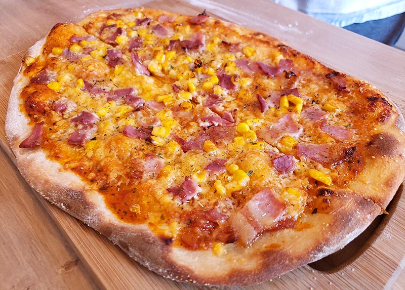 receita de pizza italiana de verdade corn bacon