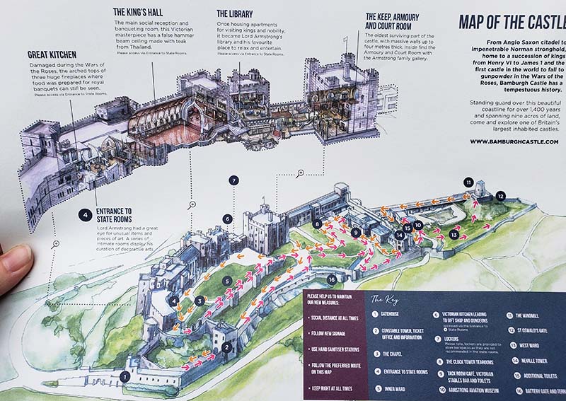 mapa castelo de bamburgo