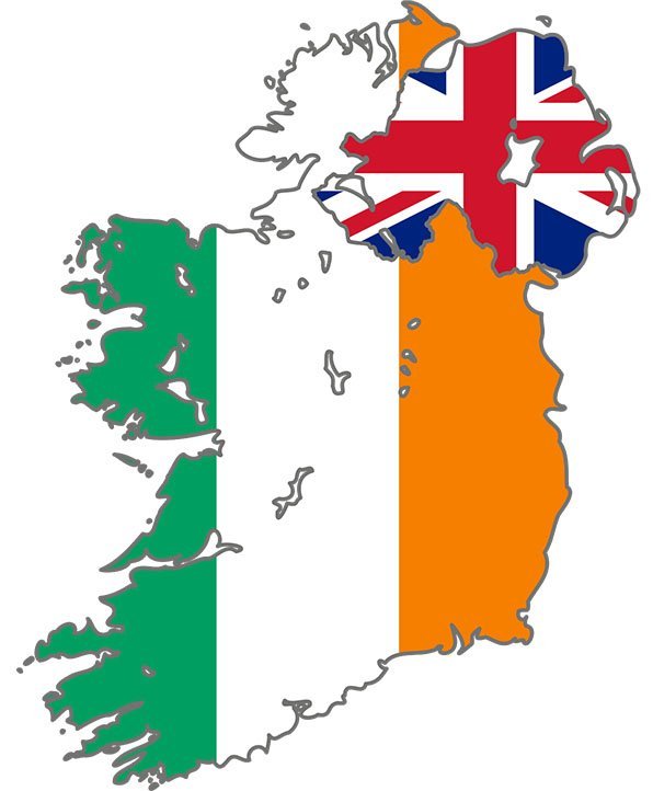 bandeira irlanda do norte divisao mapa