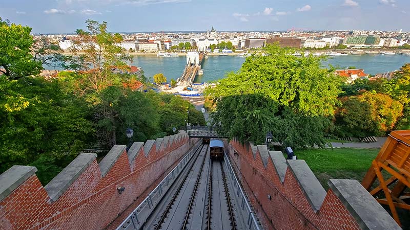 Vista do funicular para o Castelo de Budapeste