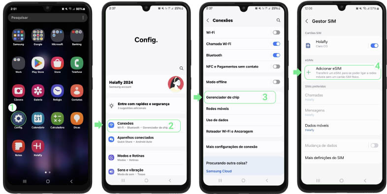 compatibilidade esim da holafly android