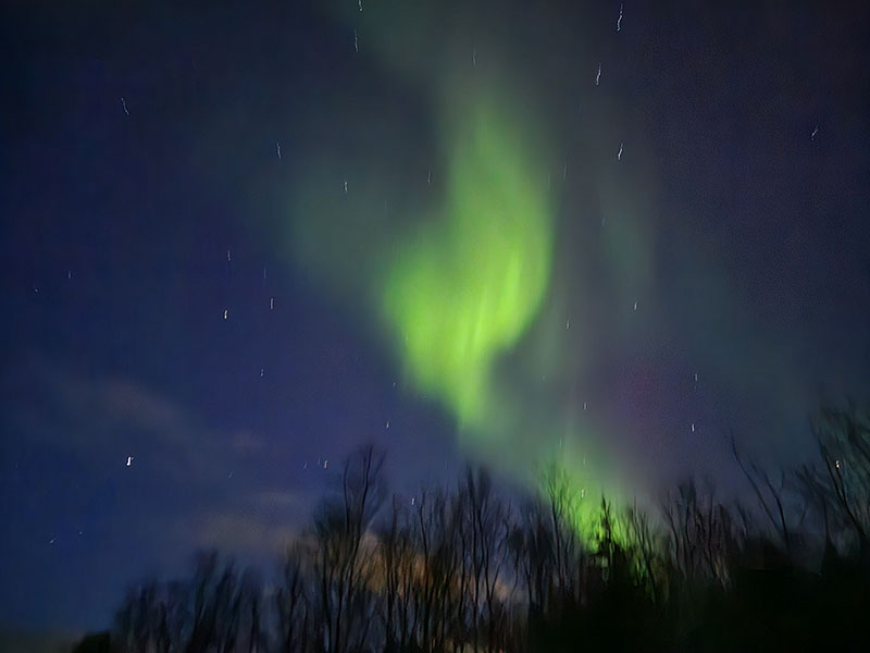 Chip de Internet na Noruega aurora boreal