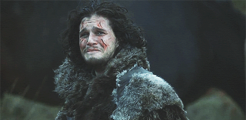 Jon Snow almost crying
