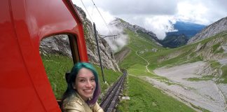 Monte Pilatus: passeio incrível na montanha dos dragões! trem cremalheira vermelho na suiça pilatus