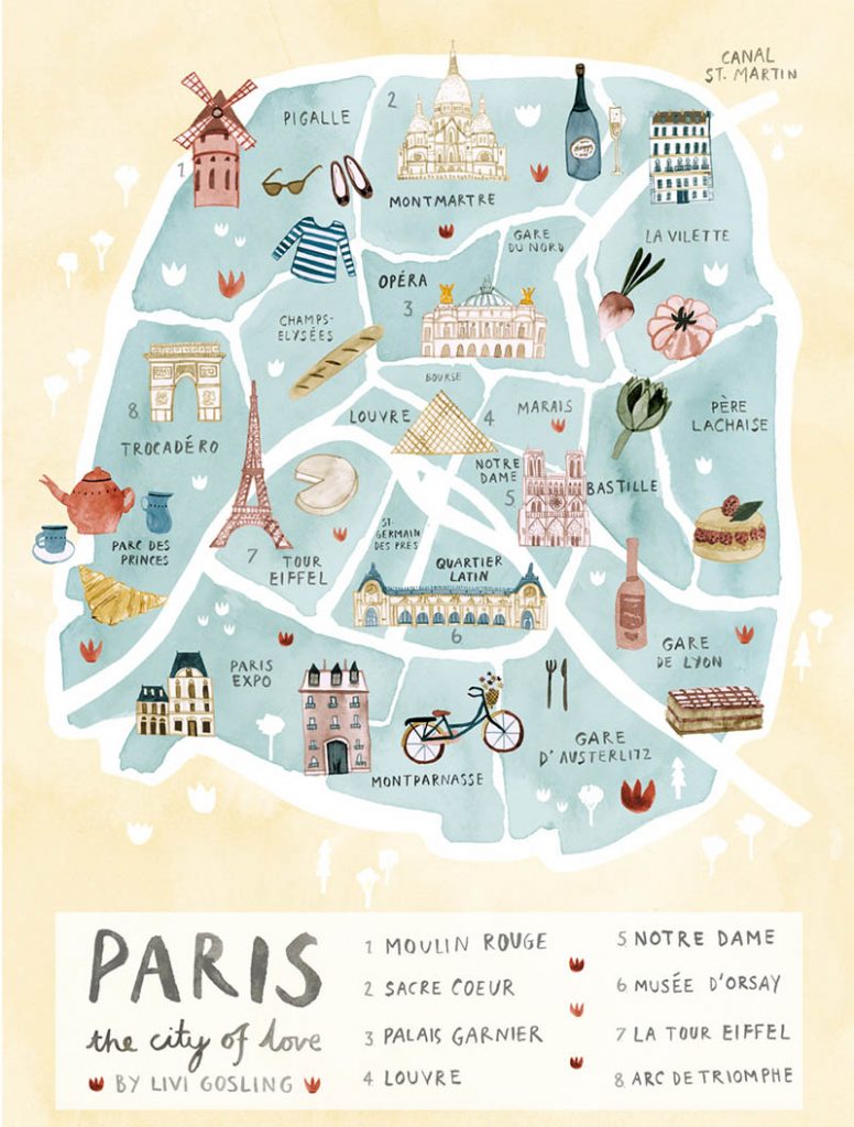 mapa de paris ilustrado livi gosling