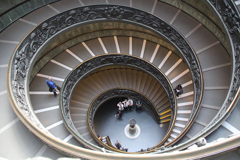 escada rampa vaticano ilusao de otica