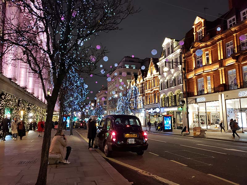 oxford street durante o natal em londres